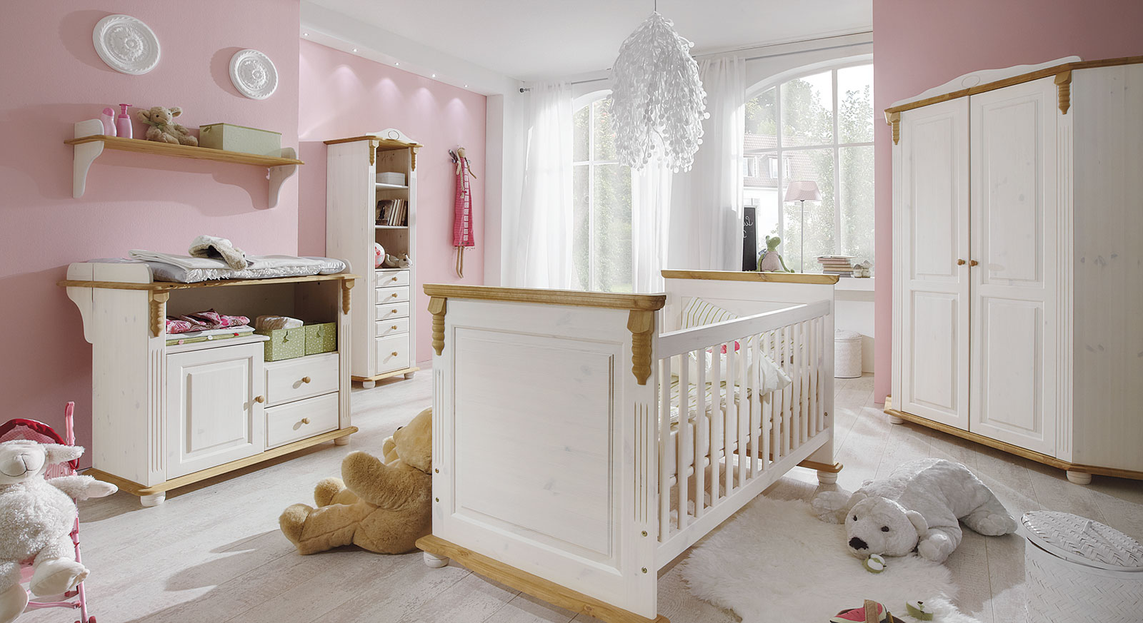 Babyzimmer Countryside mit praktischem Eck-Kleiderschrank