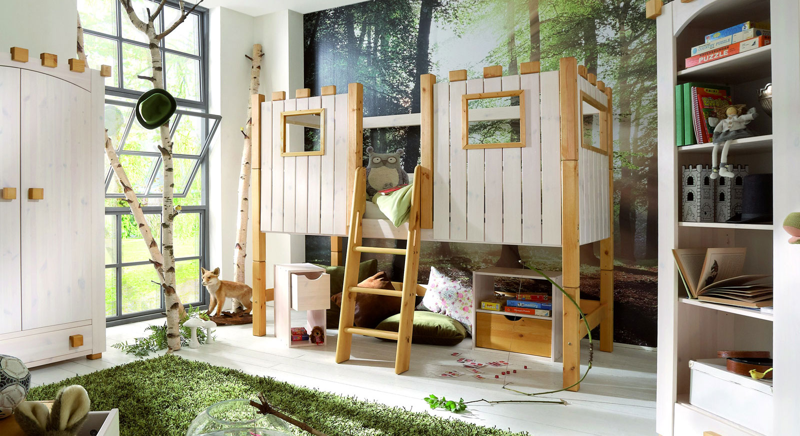Hochbett Kids Paradise aus Holz für Ihr Kinderzimmer im Ritterburg-Design