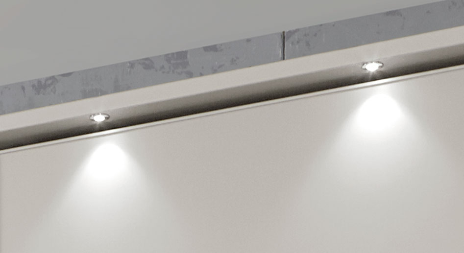 Schwebetüren-Kleiderschrank Baria mit optionaler LED-Beleuchtung