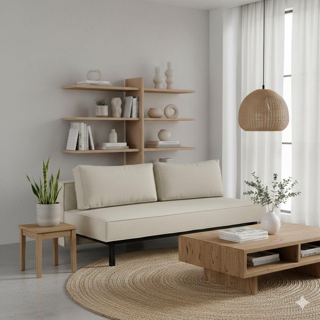 Schlafsofa Ellwood Webstoff mit Stauraum