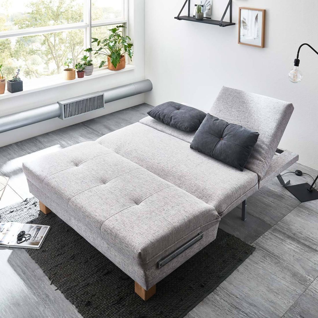 Schlafsofa Valda Webstoff mit Lattenrost