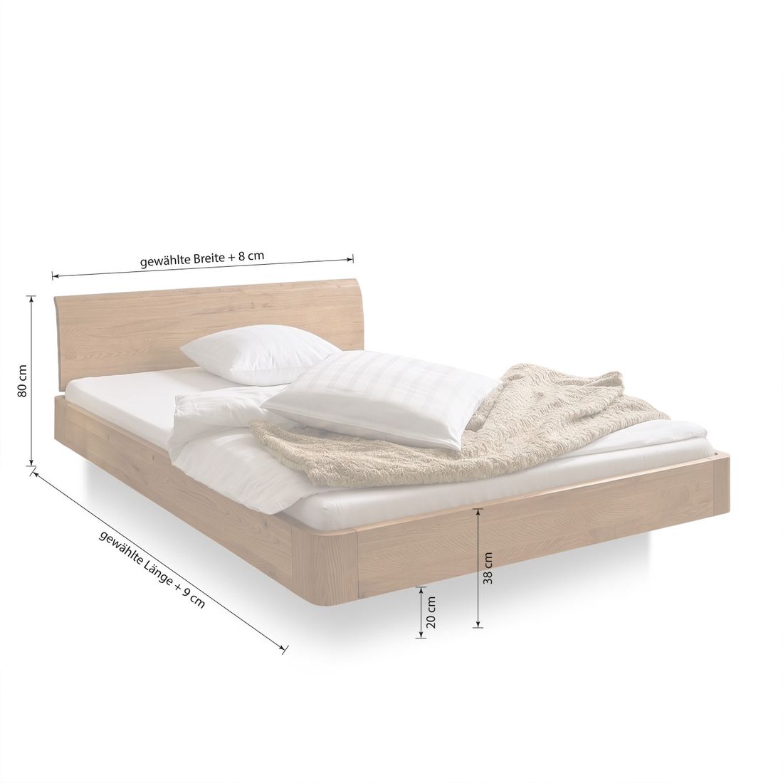 Bett Ecuador Eiche Massivholz