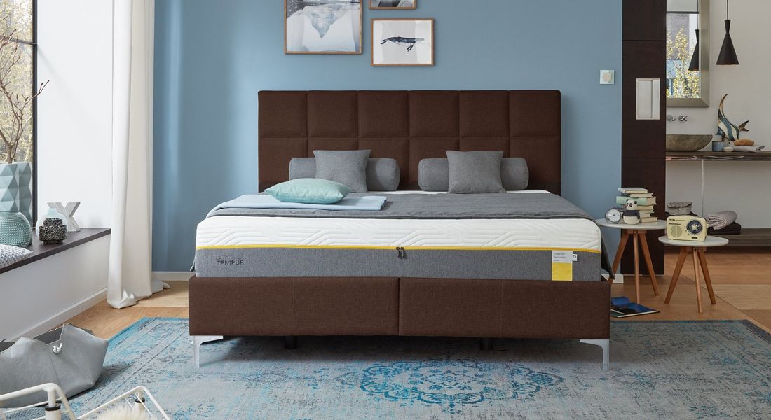 Tempur Polsterbett Classic Komfort Webstoff mit Kopfteil Check