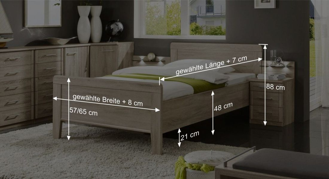 Seniorenbett Palmira Komfort Eiche Dekor