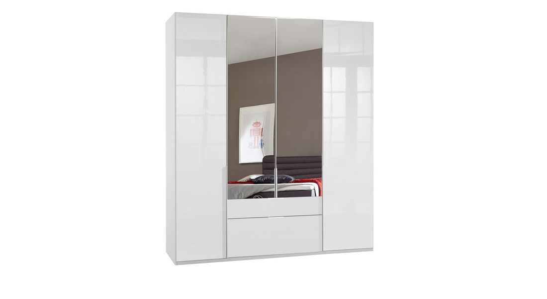 Drehtüren-Kleiderschrank Esperia mit Schubladen