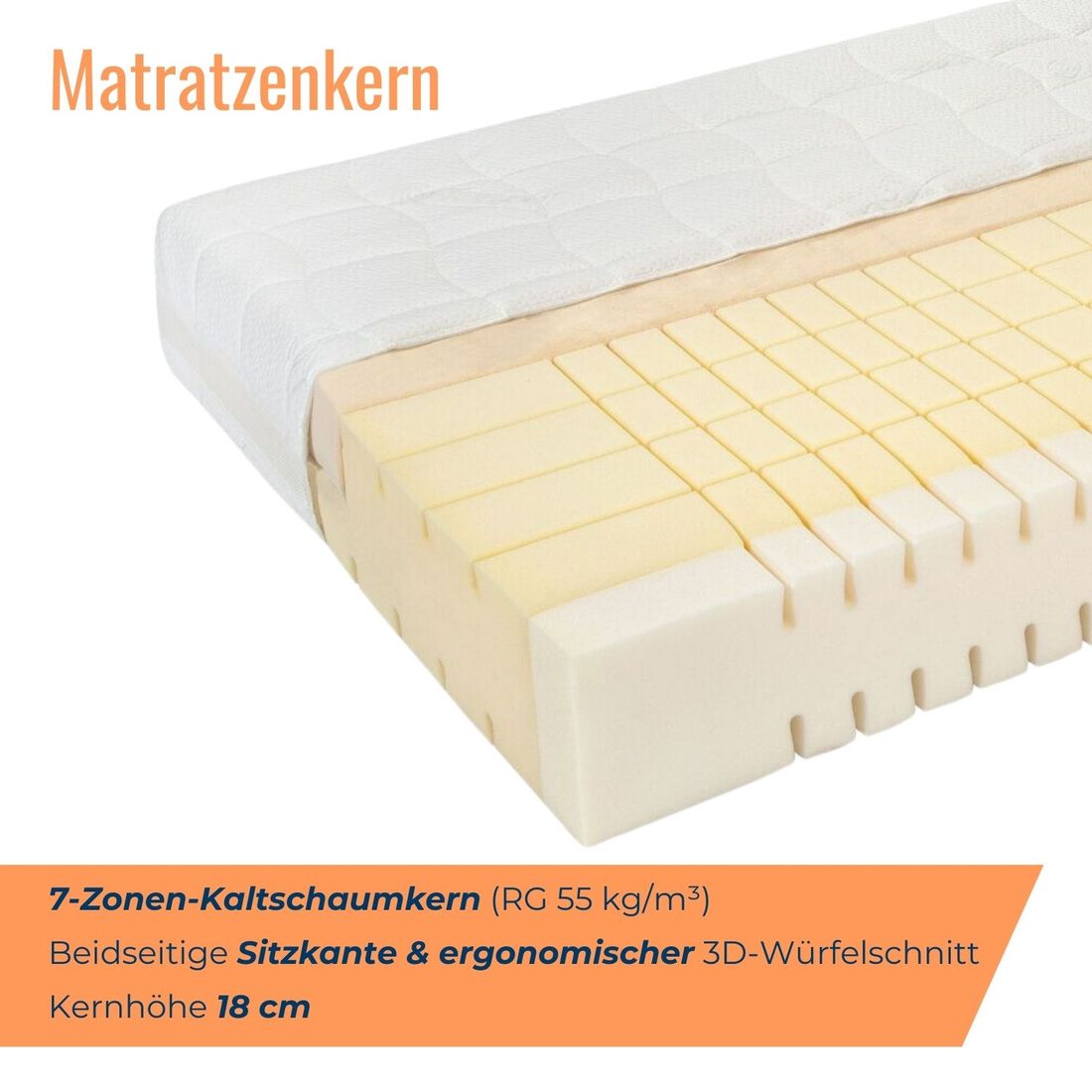 orthowell Kaltschaum-Seniorenmatratze dream XXL mit Sitzkante