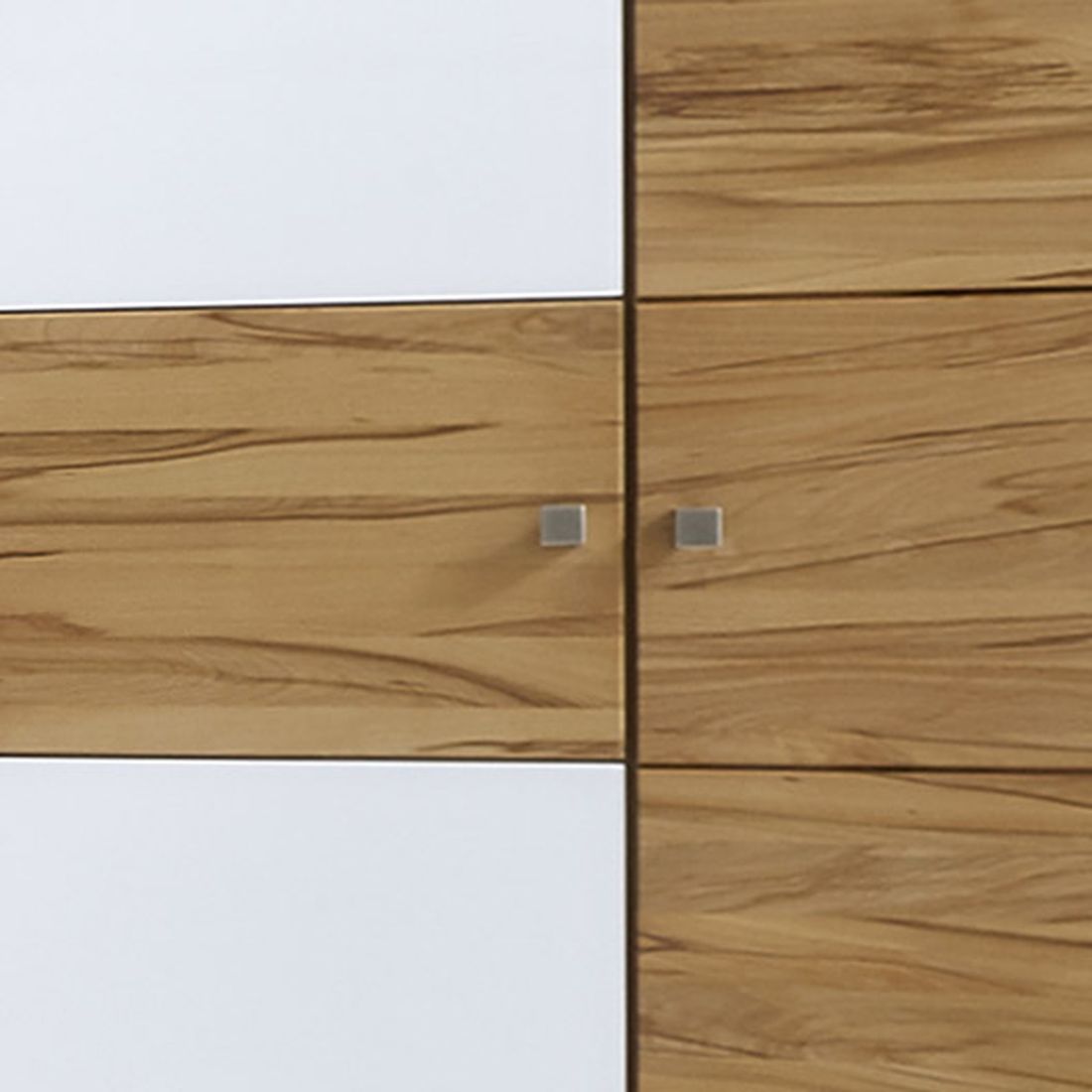 Drehtüren-Kleiderschrank Divari Kernbuche Massivholz mit Glasfront