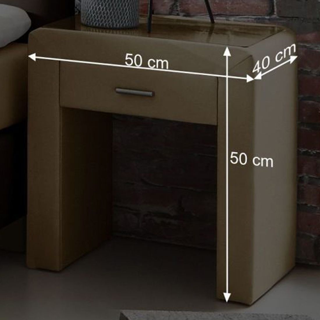 Polsternachttisch Viterbo Komfort H 50cm