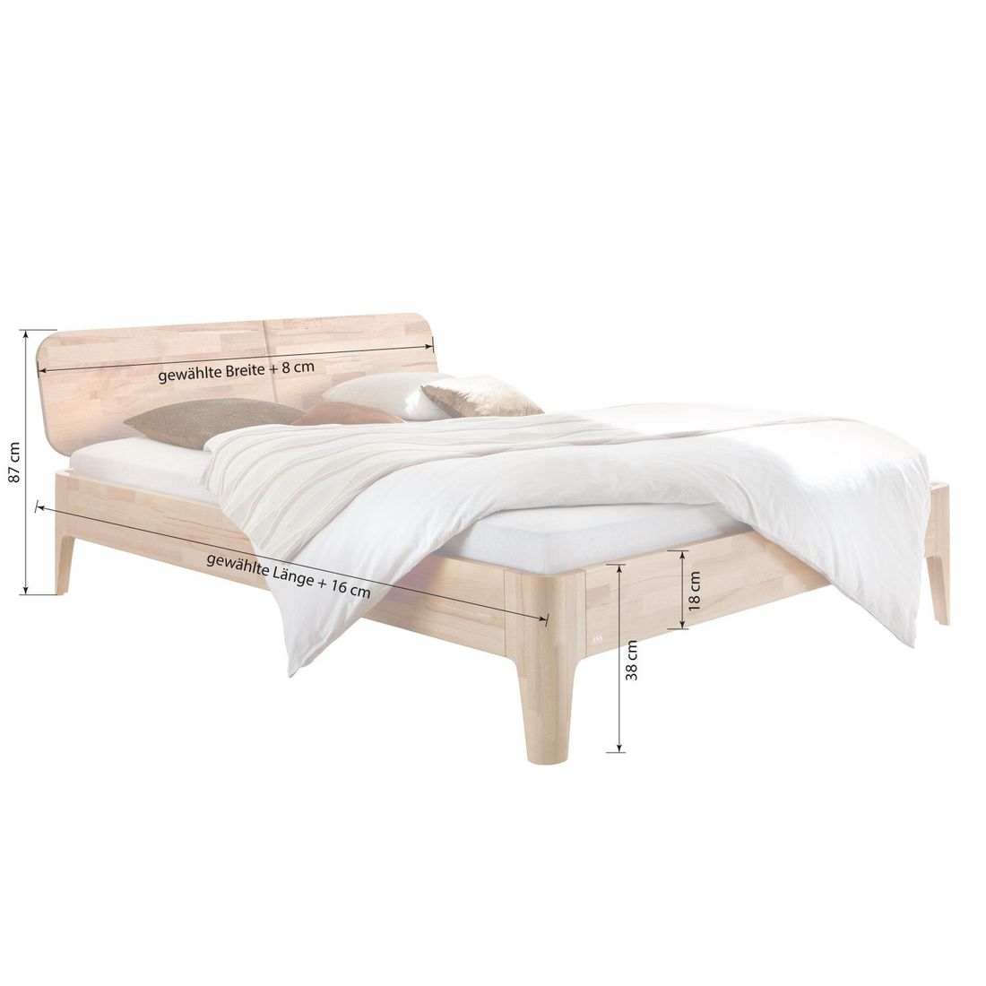 Bett Raban Kernbuche Massivholz