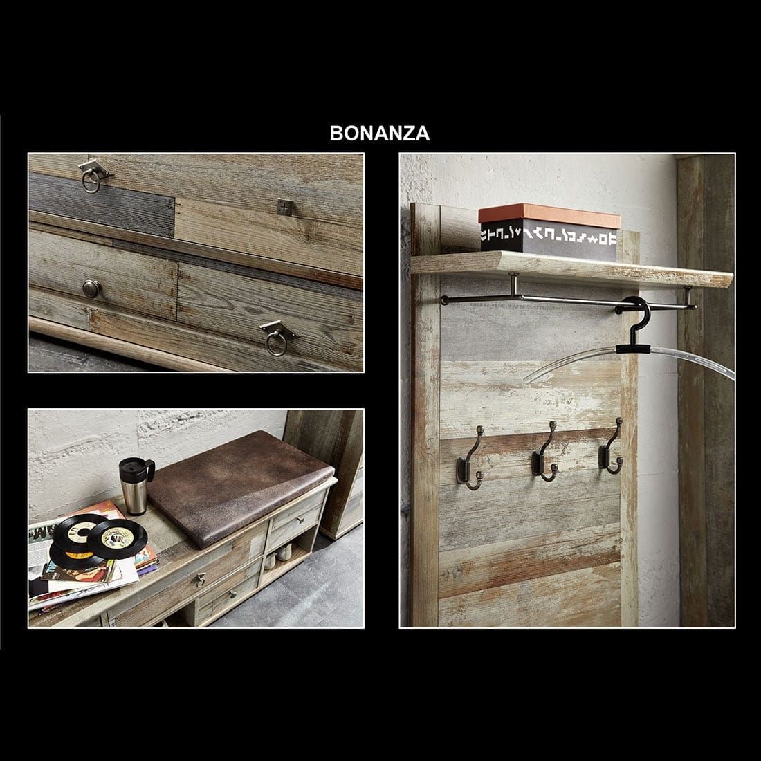 Innostyle Bonanza Garderobenpaneel 130x28x38cm