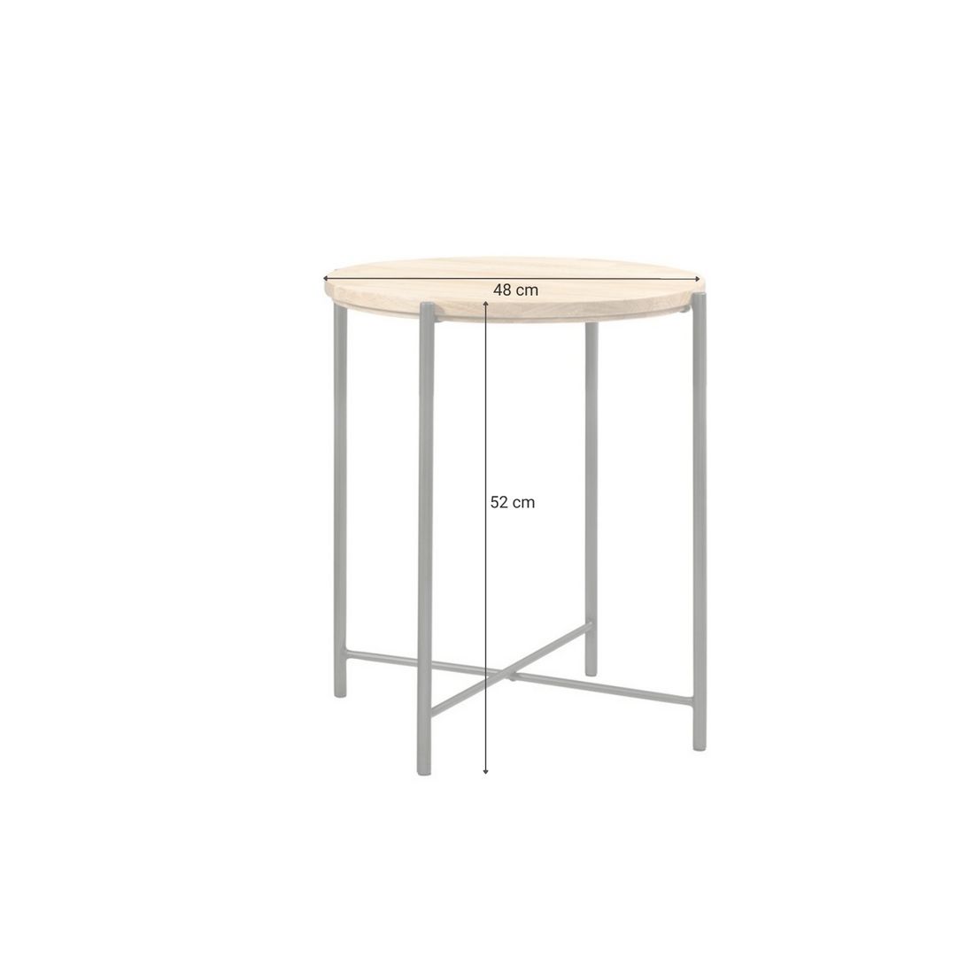 Bett-Beistelltisch Sotello Eiche Massivholz H 52cm