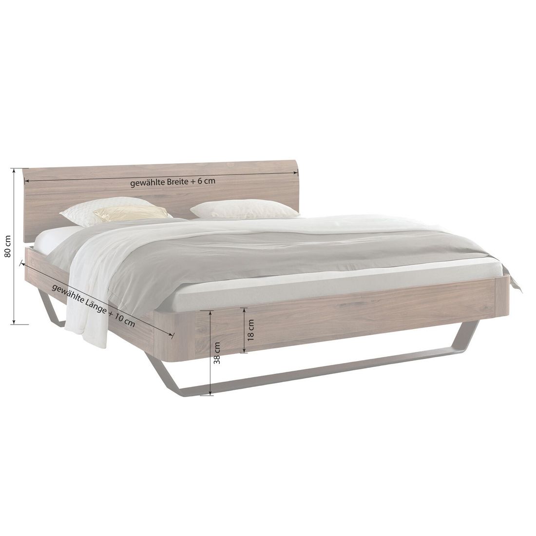 Bett Malea Nussbaum Massivholz