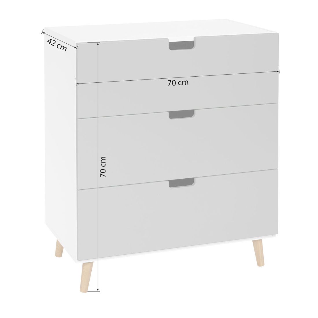 Kommode Kids Town Retro teilmassiv mit Schubladen