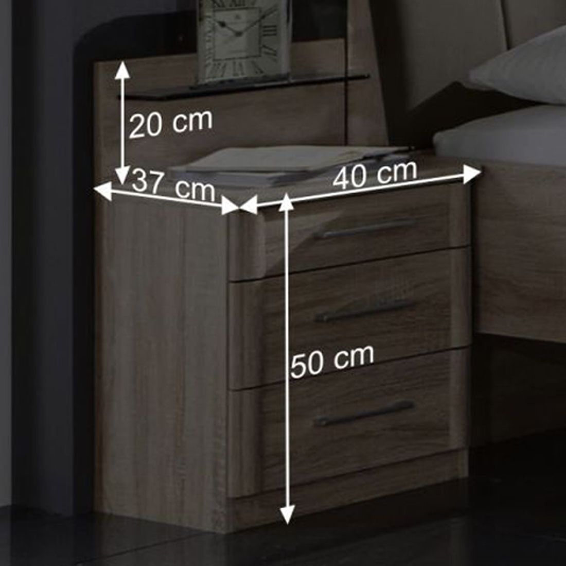 Nachttisch Runcorn Eiche Dekor H 50cm