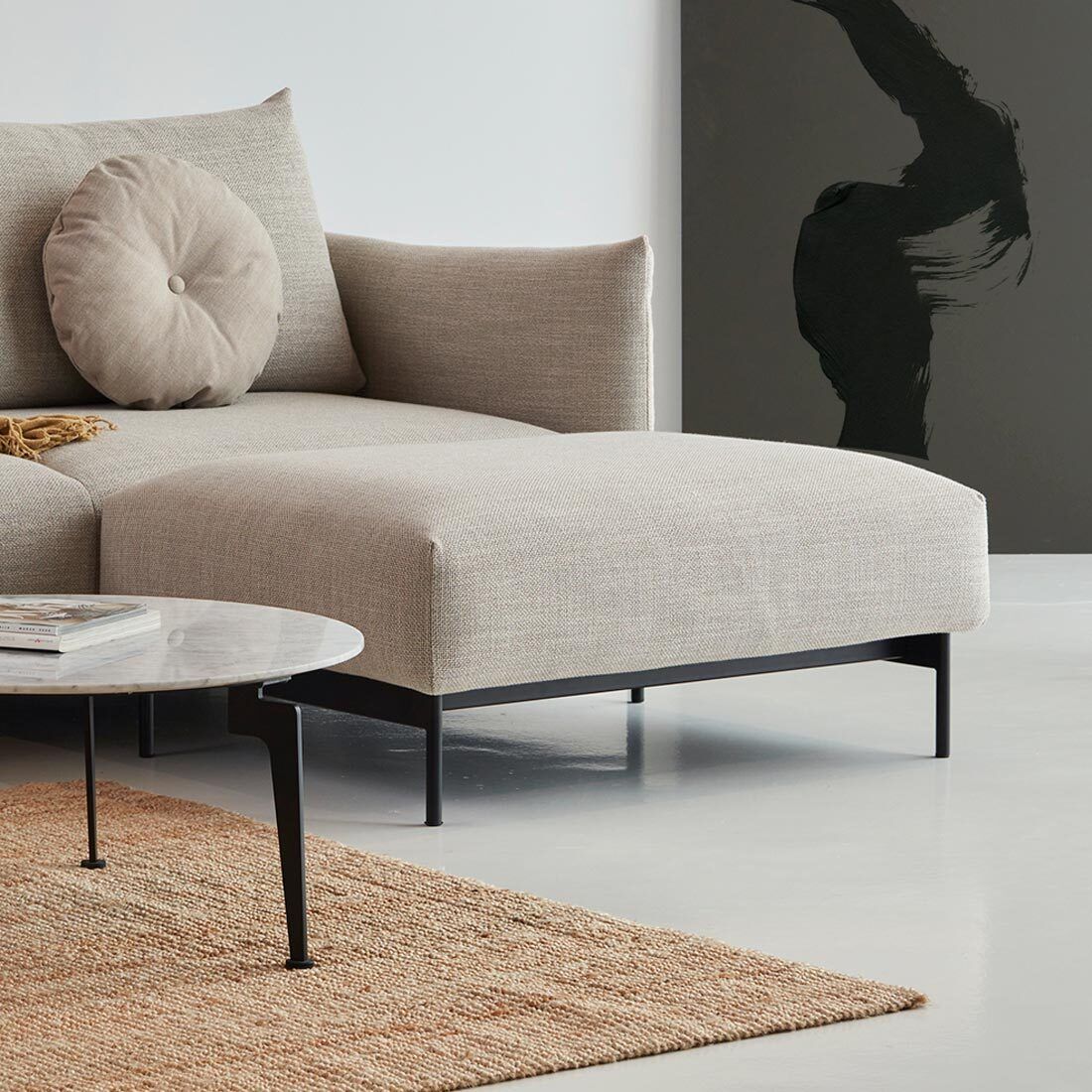 Polsterhocker Mulan Webstoff 100x75x41 cm