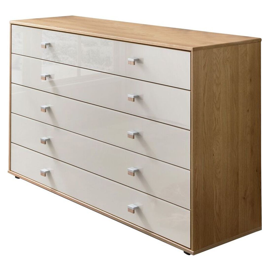 Sideboard Ayla Eiche teilmassiv mit Schubladen