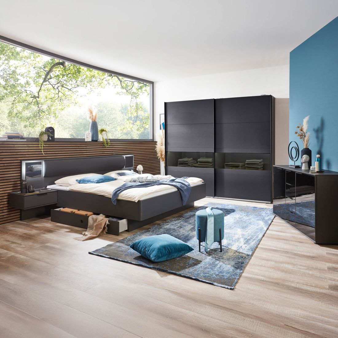 Sideboard Bollullo mit Schubladen und Türen