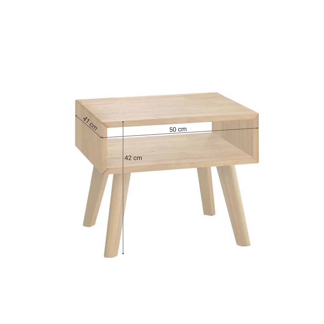 Nachttisch Amsden Kernbuche Massivholz H 42cm