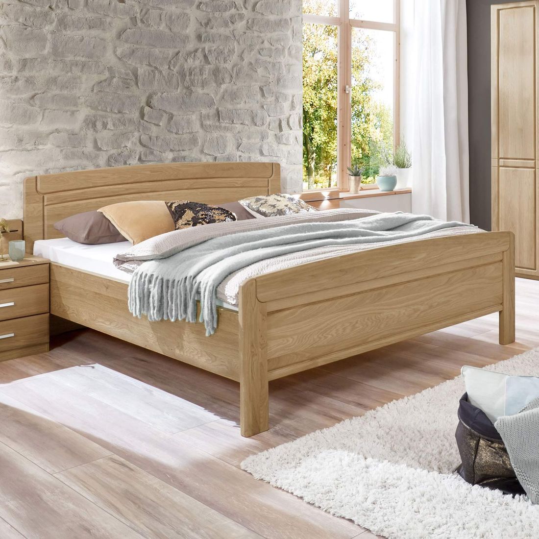 Seniorenbett Hazleton Komfort Eiche teilmassiv