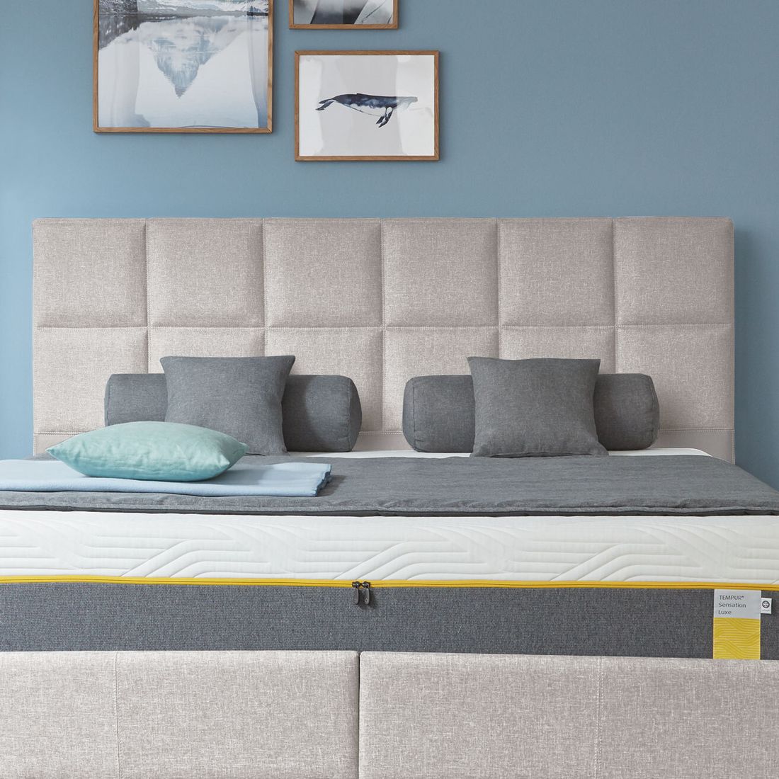 Tempur Polsterbett Classic Komfort Webstoff mit Kopfteil Check
