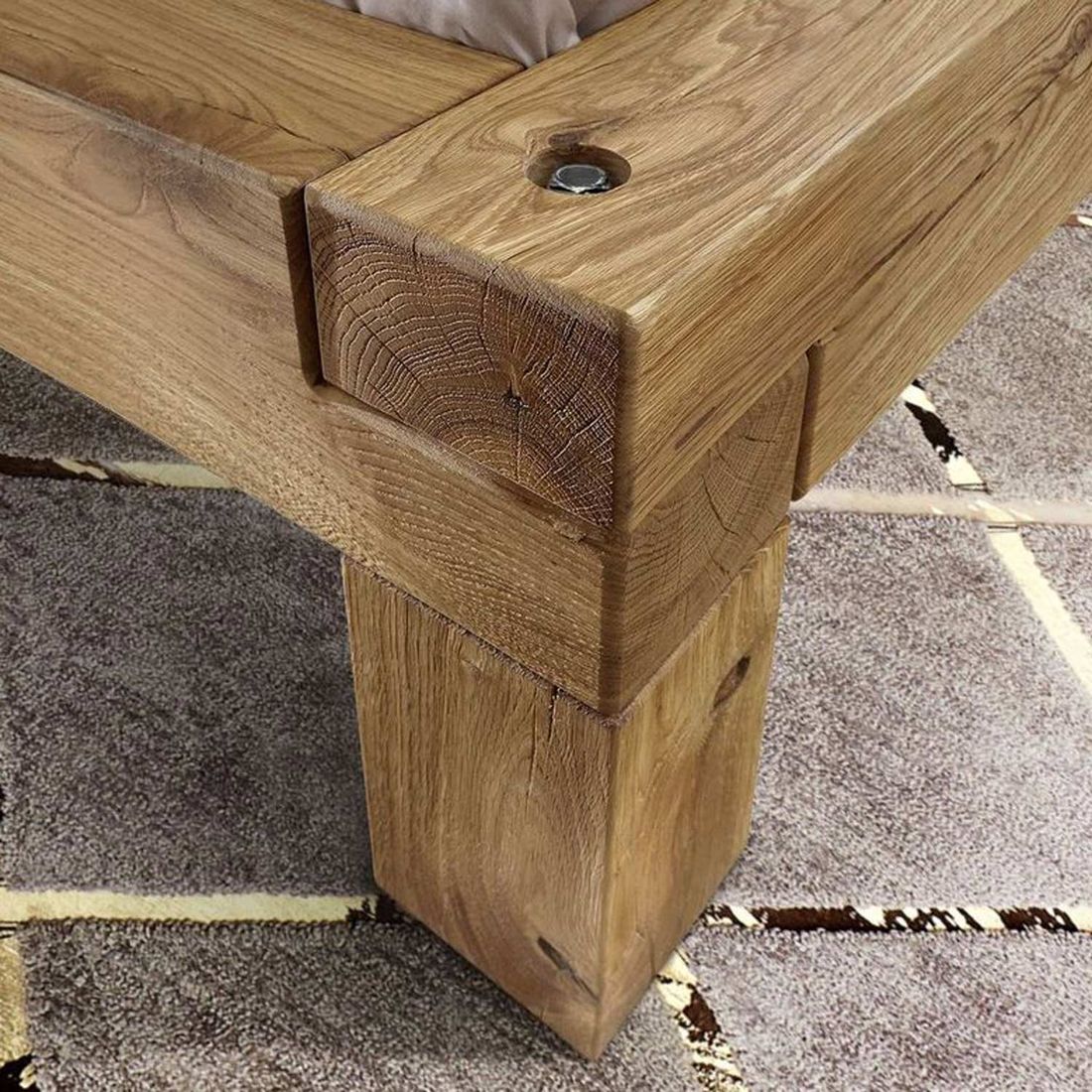 Balkenbett Claro Komfort Wildeiche Massivholz