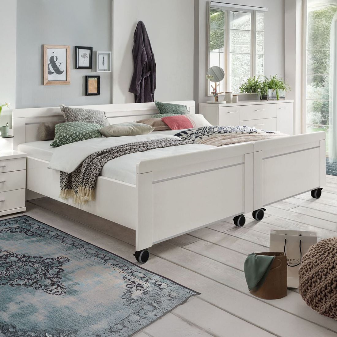 Senioren-Doppelbett Calimera Komfort mit Rollen