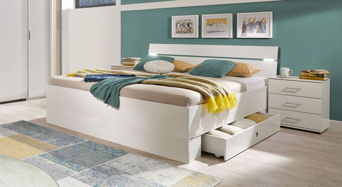 Bett Kiraly Komfort mit Beleuchtung und Schubkasten 180x200cm