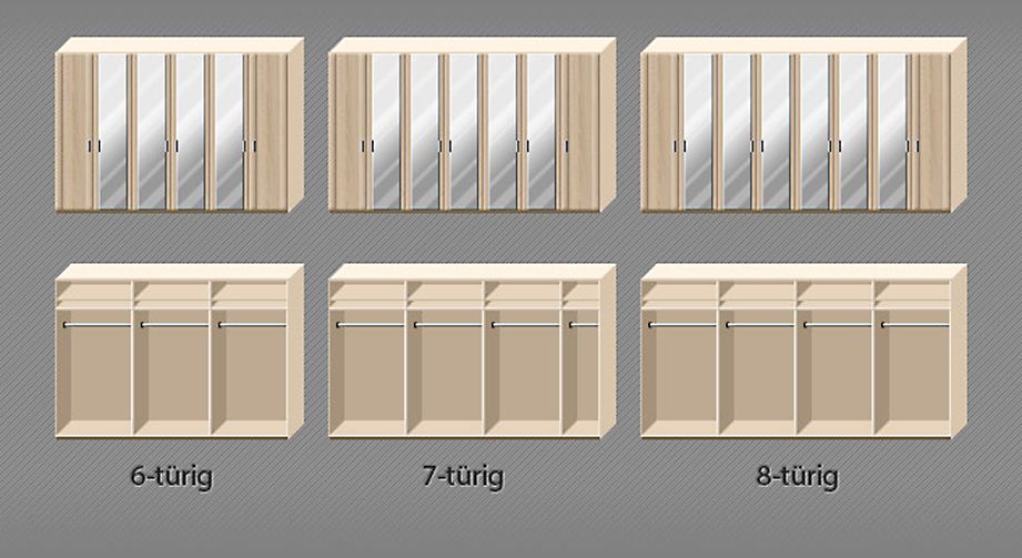 Drehtüren-Kleiderschrank Runcorn Eiche Dekor