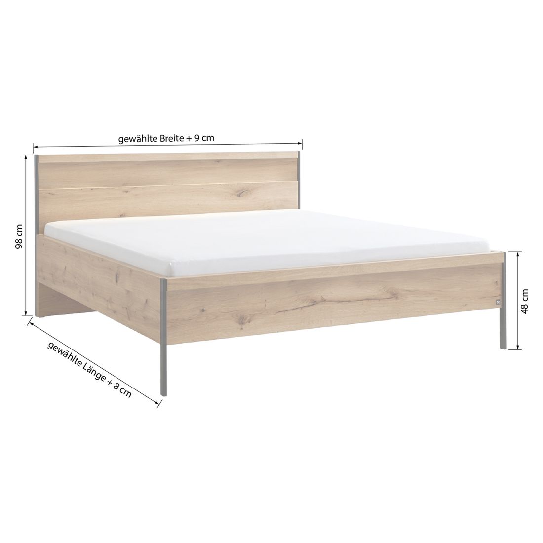 Interliving Bett 1034 Komfort Eiche Dekor