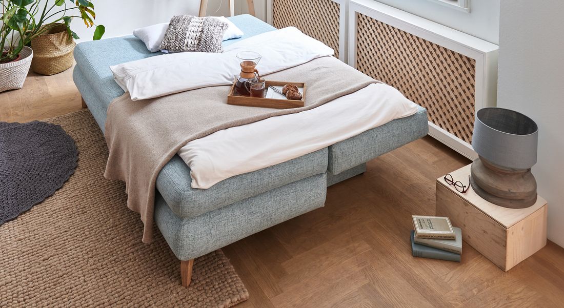 Schlafsofa Maranca Webstoff/Cord mit Bettkasten