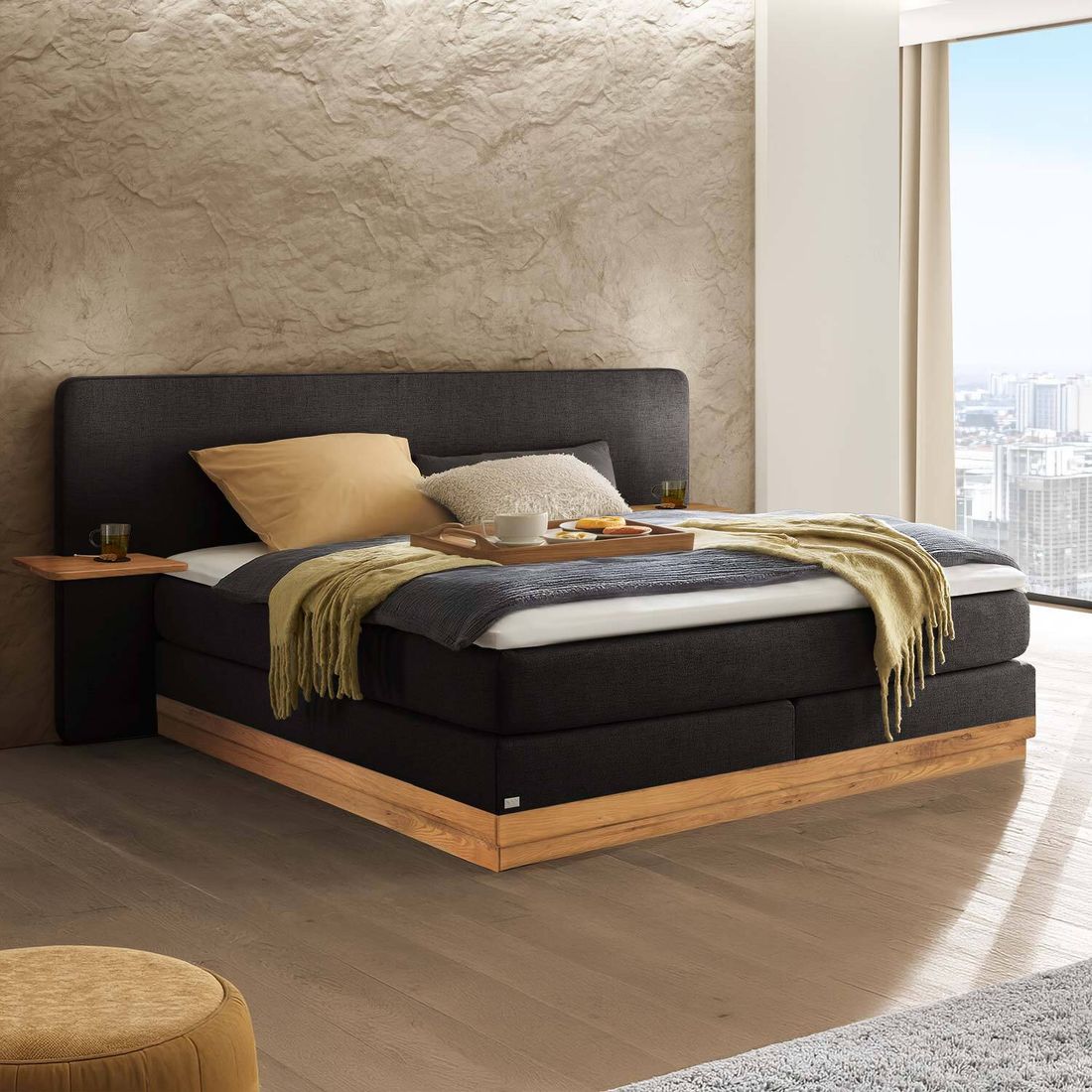 Boxspringbett Jorun Webstoff