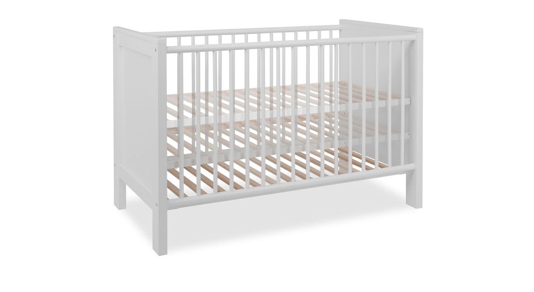 Babybett Holmar teilmassiv mit Lattenrost und Schlupfsprossen