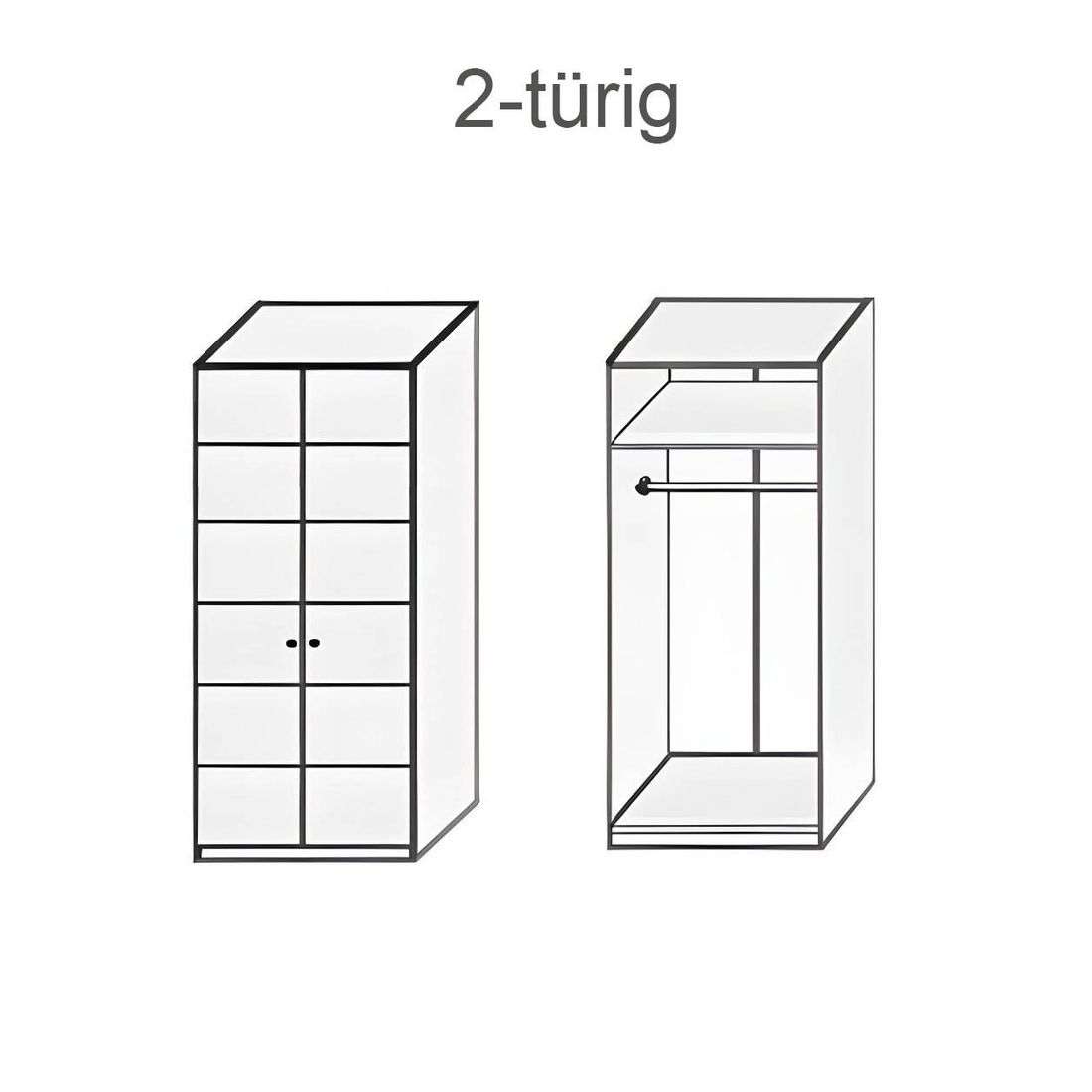 Drehtüren-Kleiderschrank Andalucia Kernbuche Massivholz
