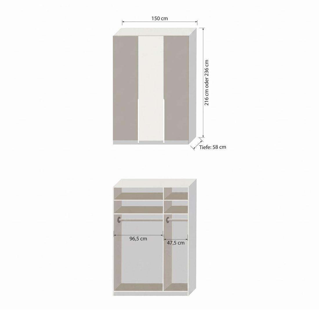 Musterring Drehtüren-Kleiderschrank San Diego mit Glasfront