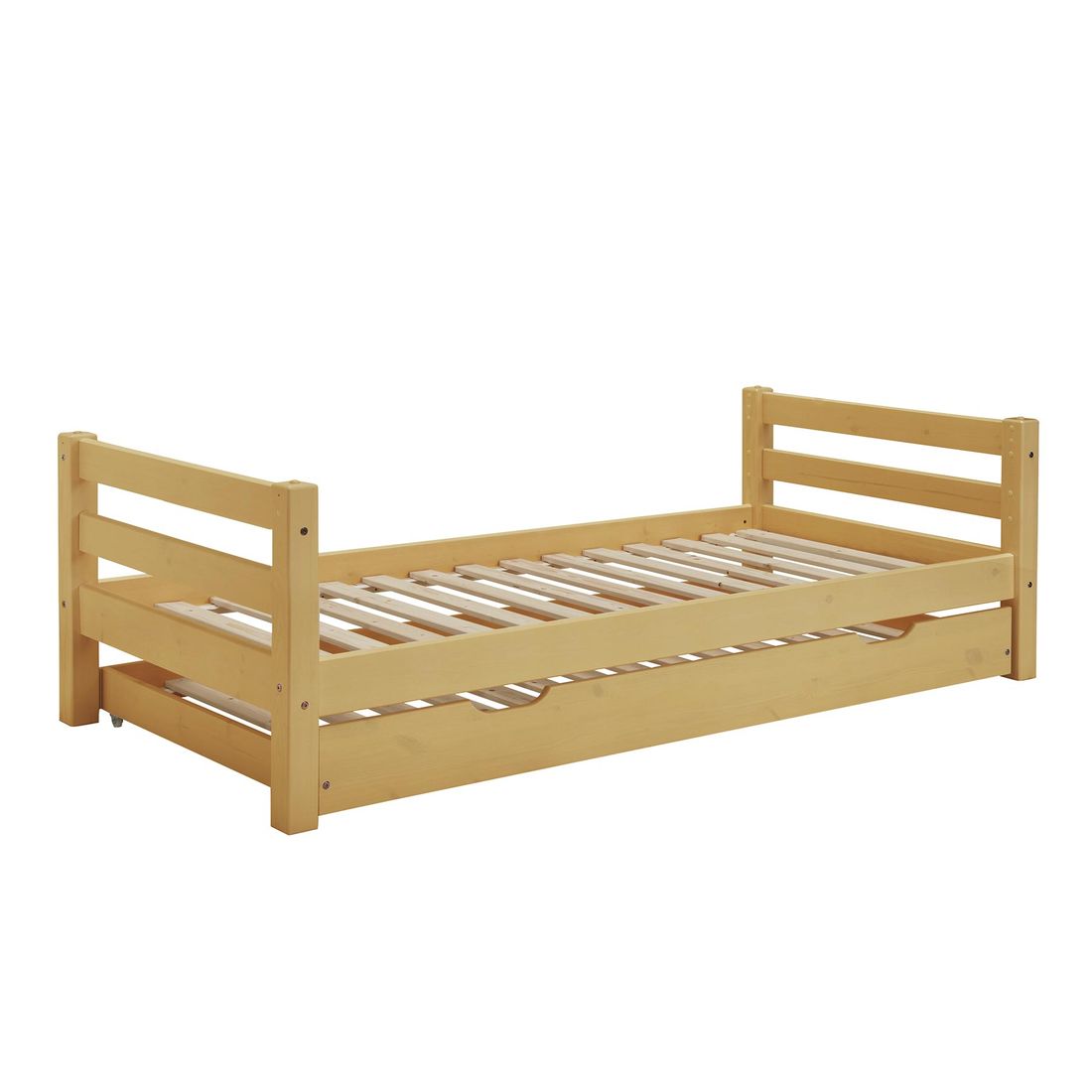 Ausziehbett Kids Paradise Kiefer Massivholz mit Lattenrost und Schubkasten