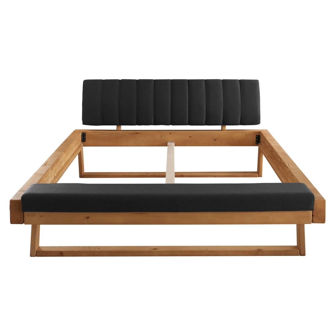 Balkenbett Sakina Komfort Fichte Massivholz mit Bettbank 180x200cm