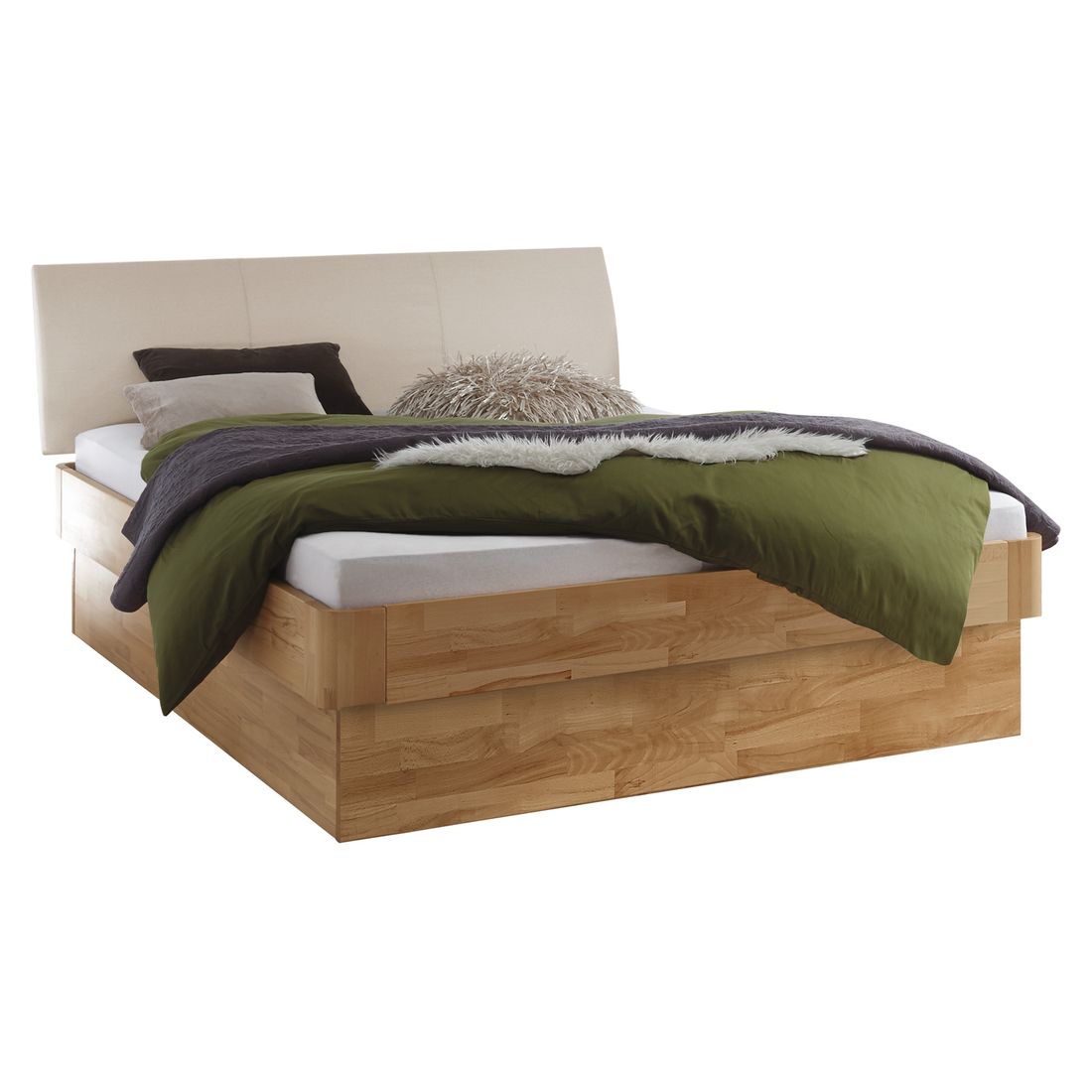 Bett Ballina Komfort Kernbuche Massivholz mit Bettkasten