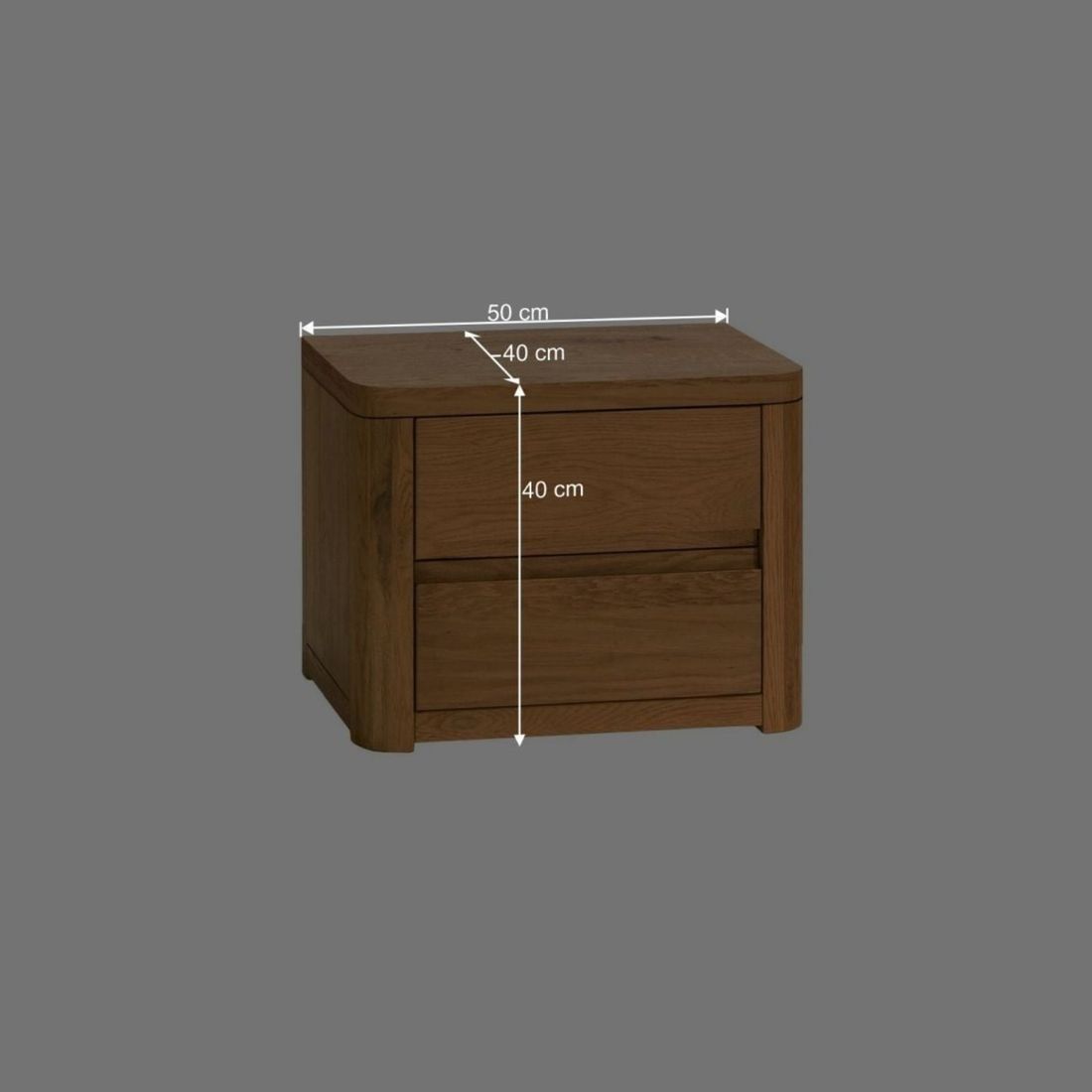 Nachttisch Barbados Eiche Massivholz H 40cm
