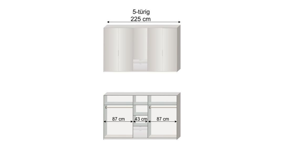 Drehtüren-Kleiderschrank Esperia Express mit Schubladen