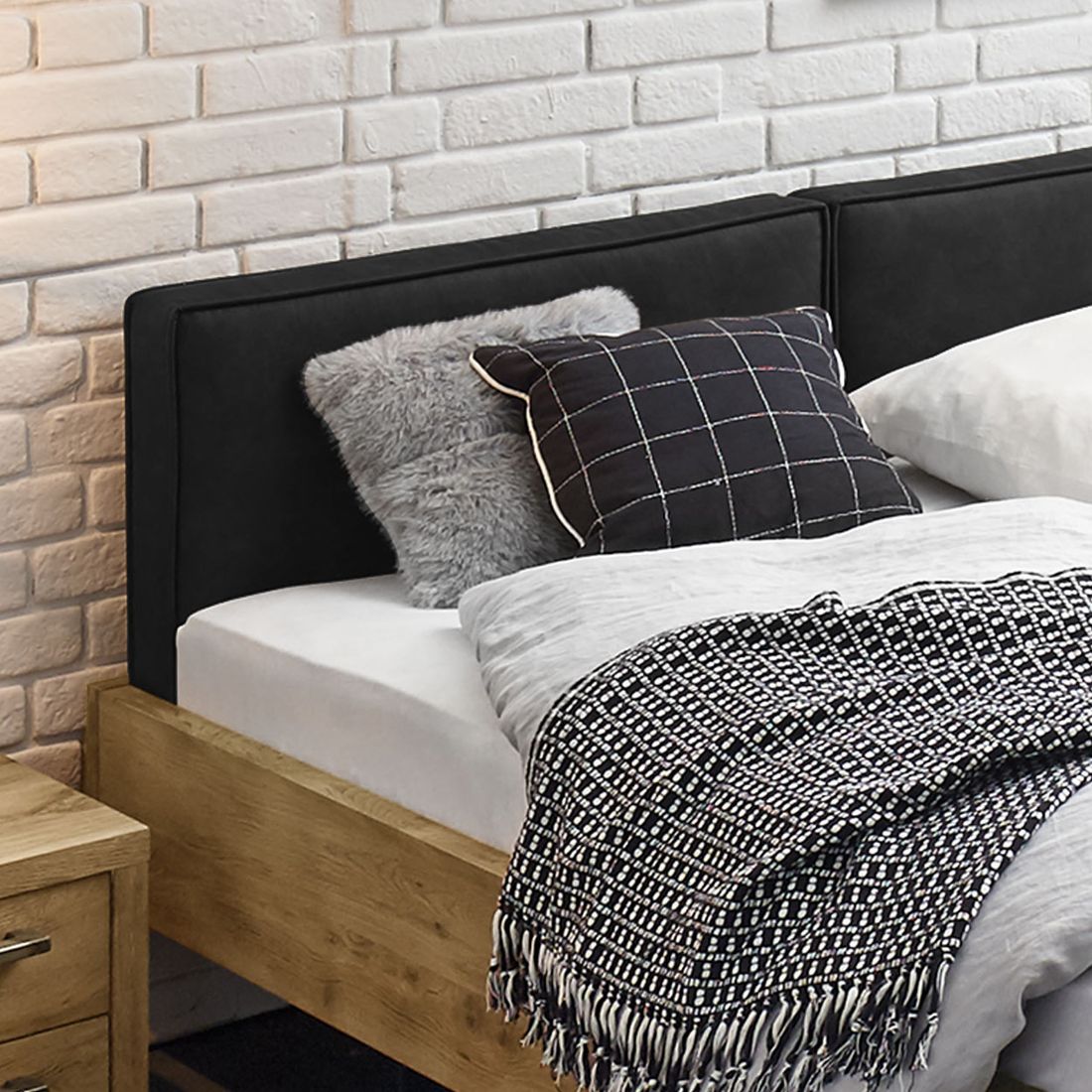 Bett Dourados Komfort Wildeiche Massivholz