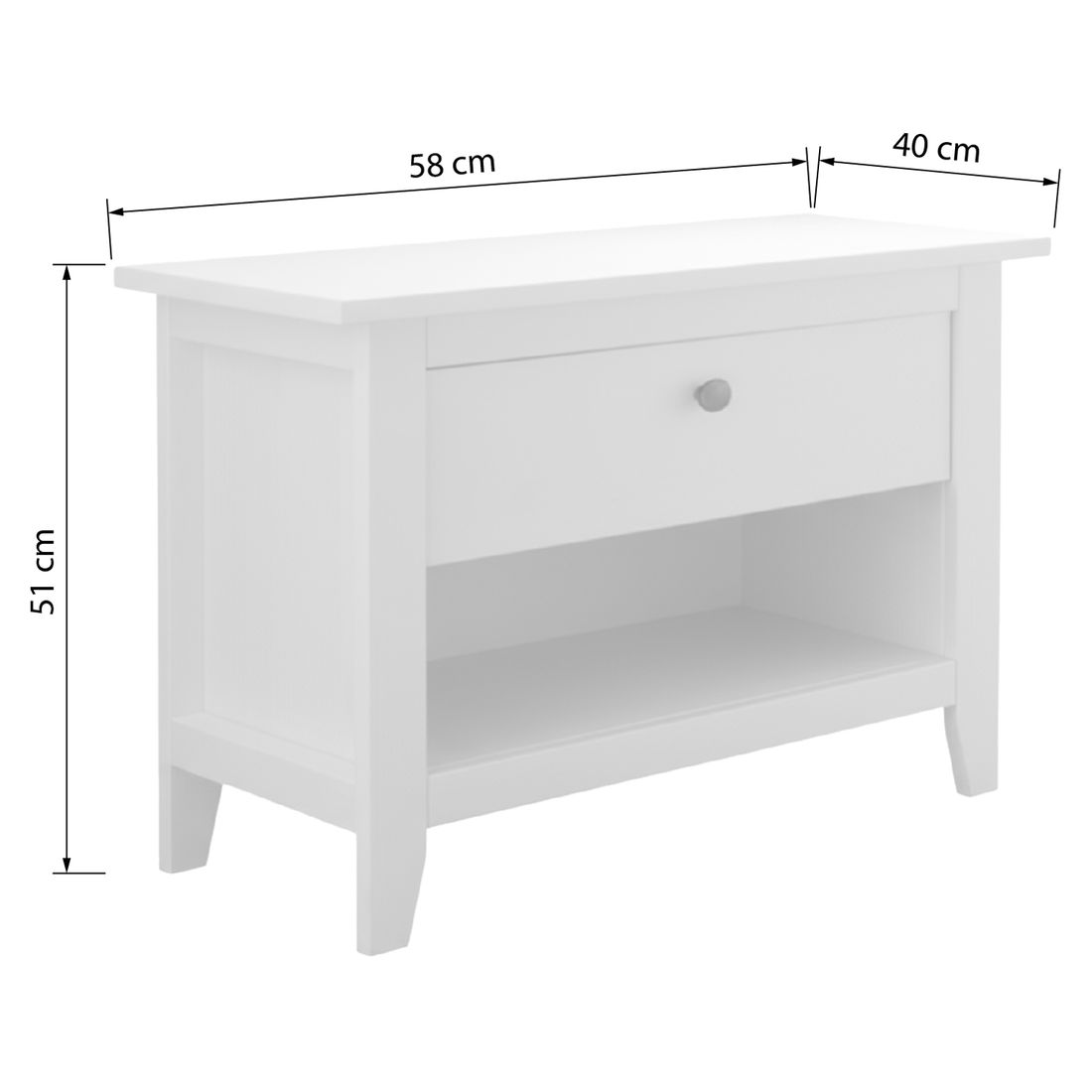 HOMELIV. Nachttisch Wanja Kiefer Massivholz H 51cm