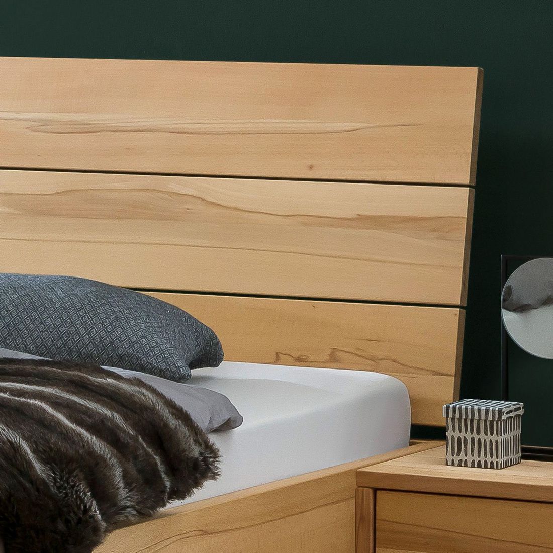Bett Grimar Komfort Wildbuche Massivholz