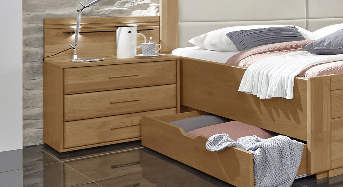 Nachttisch Narita Erle teilmassiv H 53cm
