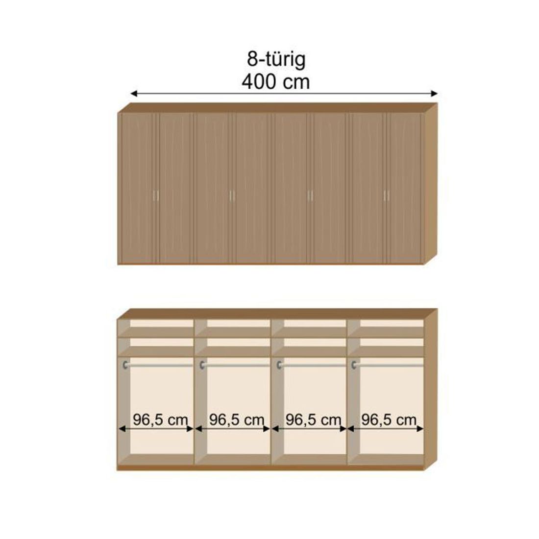 Drehtüren-Kleiderschrank Herdorf Eiche Dekor