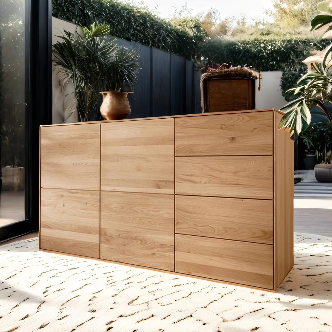 Sideboard Vildan Wildeiche Massivholz mit Schubladen