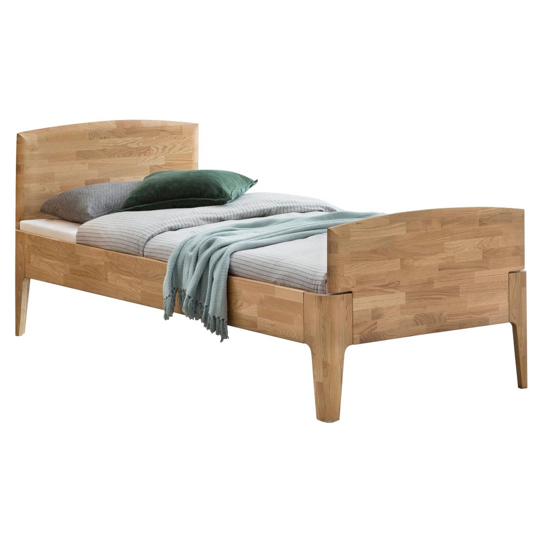 Einzelbett Stanis Komfort Eiche Massivholz