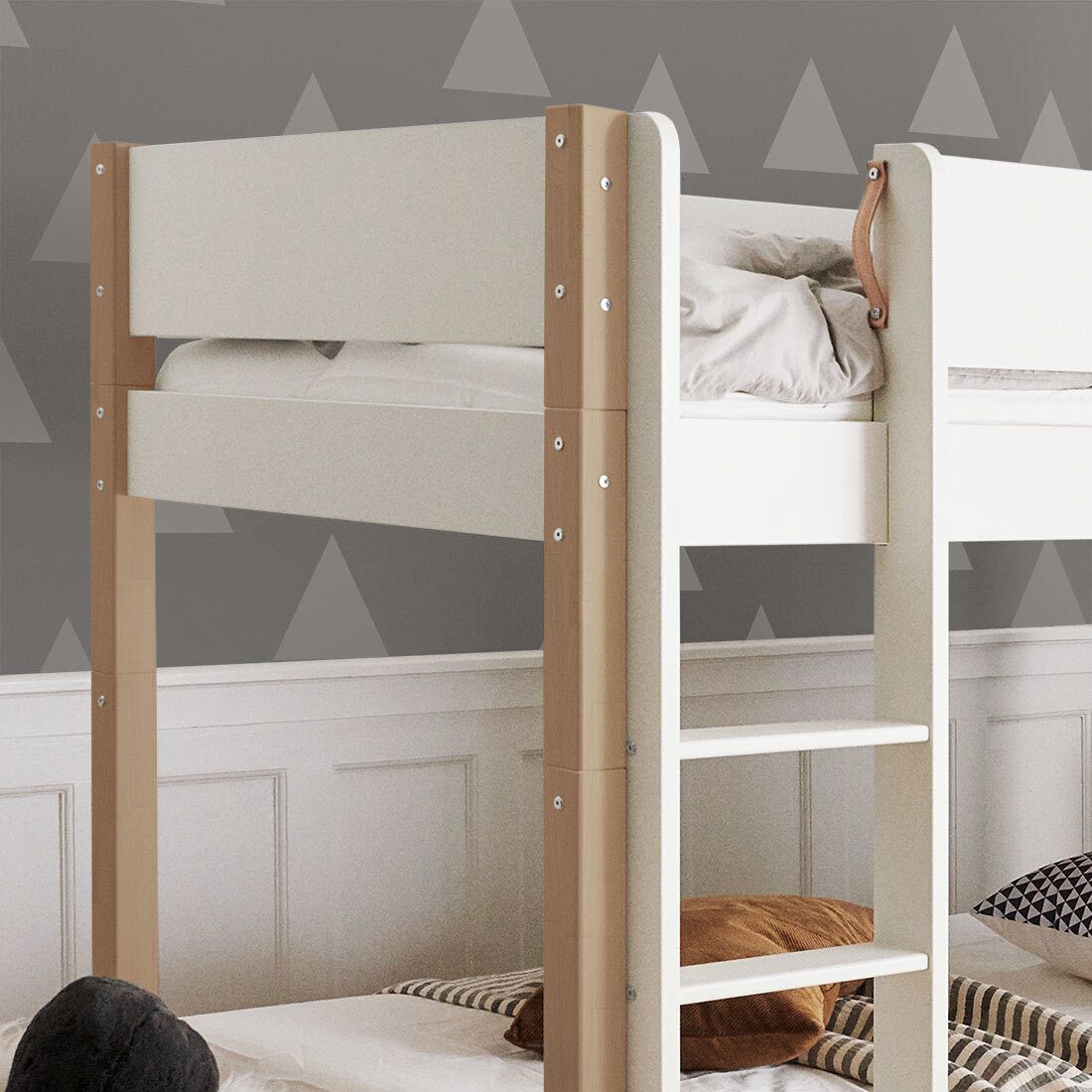 Etagenbett Kids Town Buche teilmassiv mit Lattenrost und Tafel