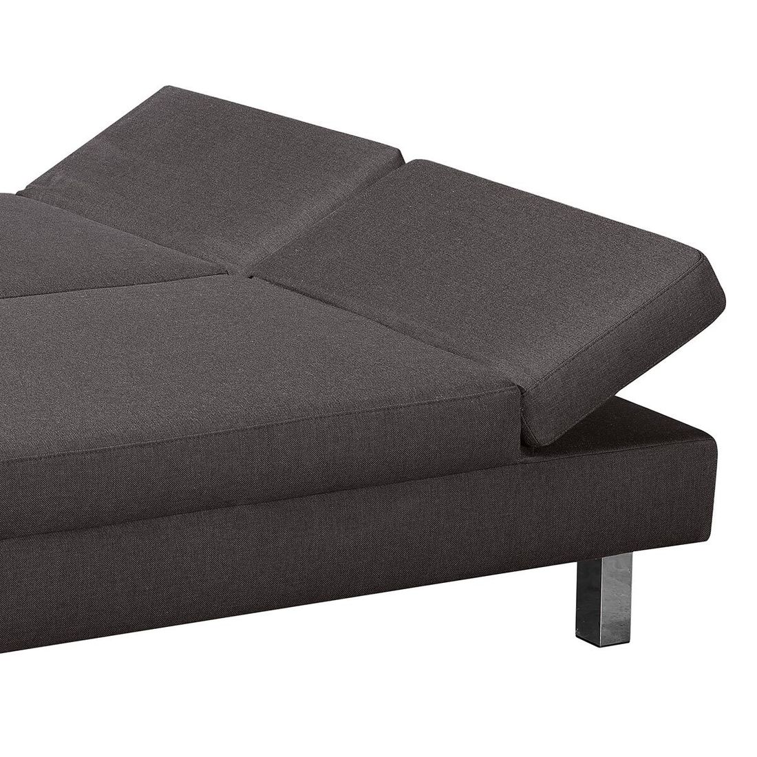 Schlafsofa Cave-Run Webstoff mit Lattenrost und Bettkasten Kopfteilverstellung rechts