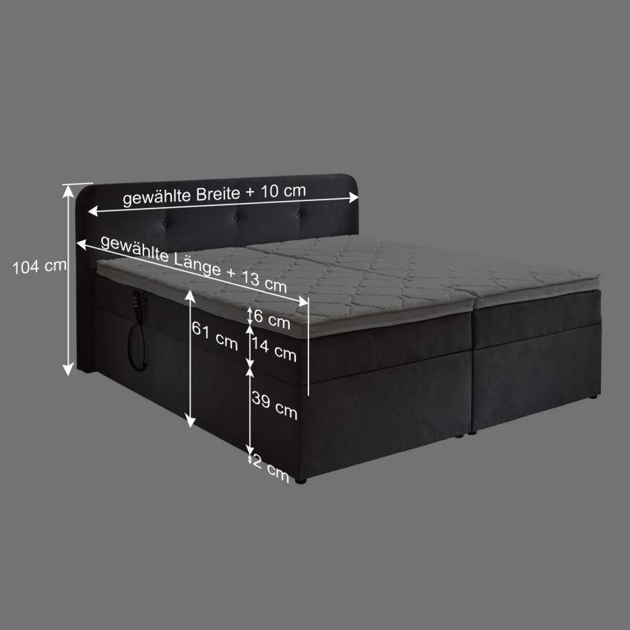 Boxbett Paden elektrisch verstellbar Webstoff