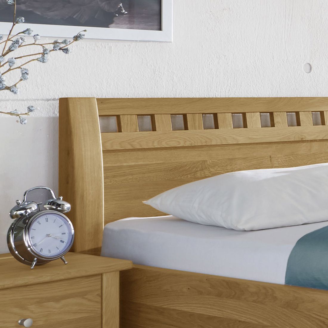 Bett Lancy Komfort Wildeiche Massivholz